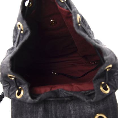 Chanel Denim Calfskin Quilted Backpack Dark Grey Black 4 of 9