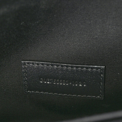 Saint Laurent Nappa Patent Calfskin Two-Toned Monogram Pouch Alabastro Black 7 of 9