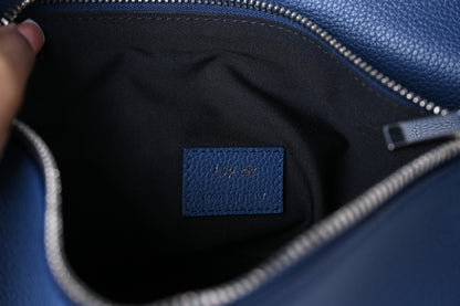 Christian Dior Grained Calfskin Mens Saddle Bag Navy Blue 6 of 11