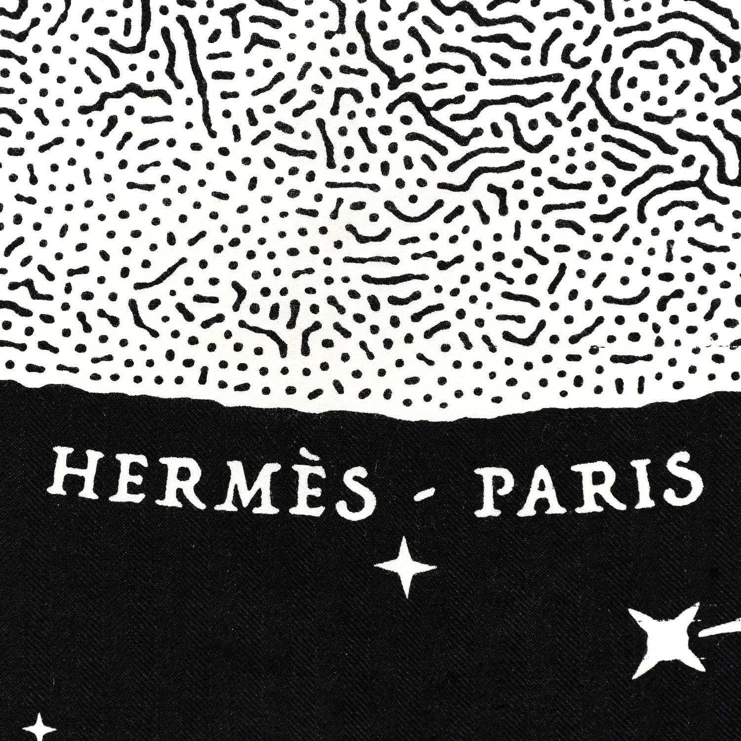 Hermes Silk Cashmere Clair De Lune Shawl 140 Black White 2 of 4