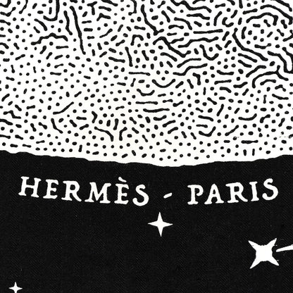Hermes Silk Cashmere Clair De Lune Shawl 140 Black White 2 of 4