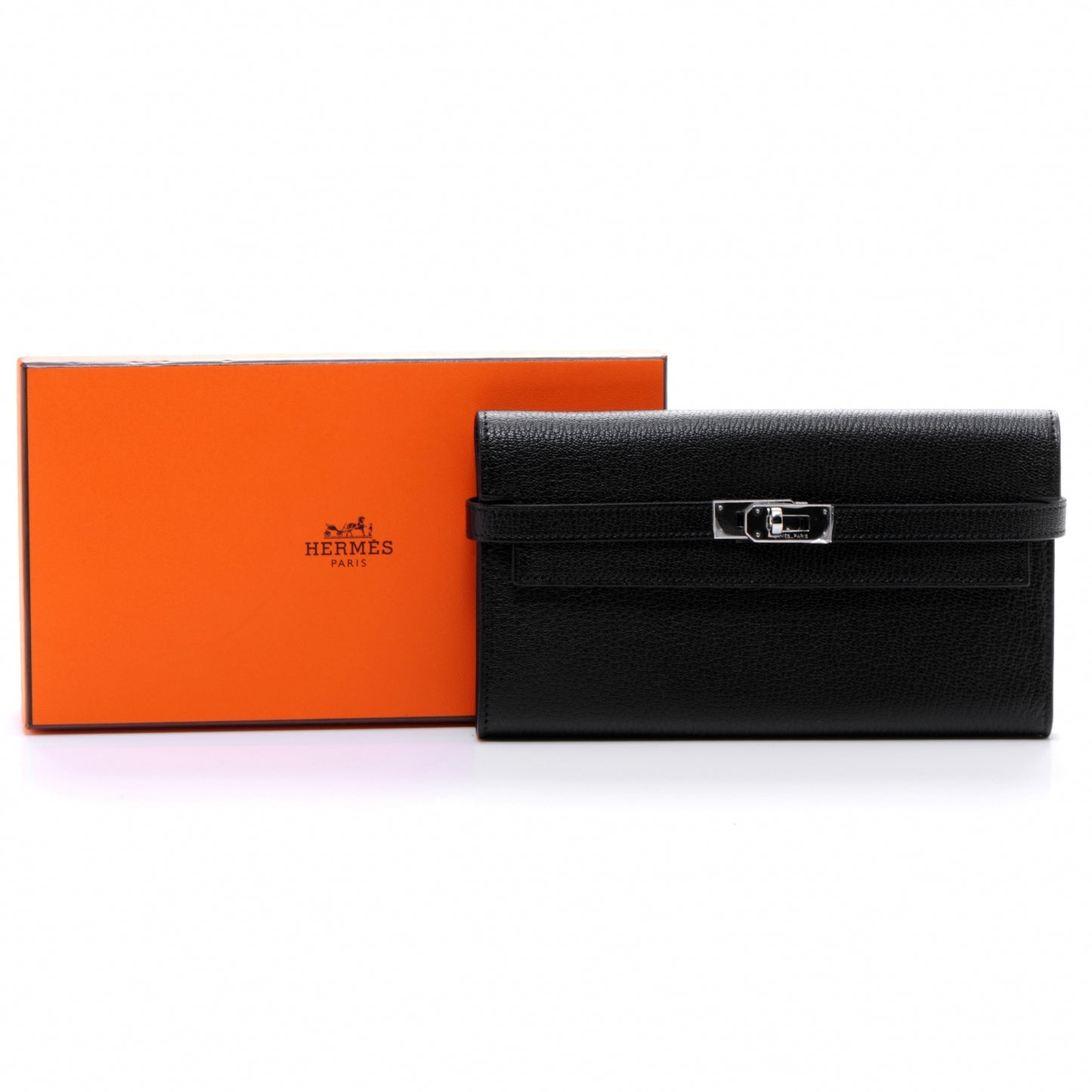 Chevre Kelly Longue Wallet Black