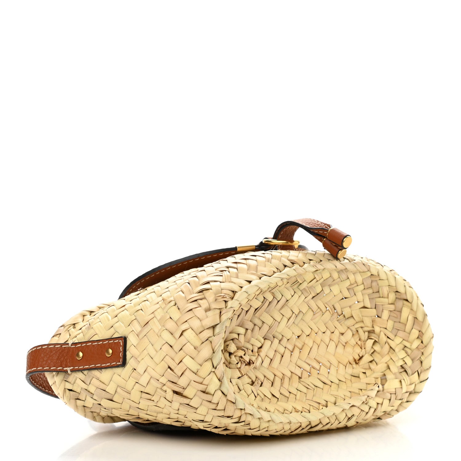 Chloe Raffia Calfskin Marcie Basket Tan 4 of 8