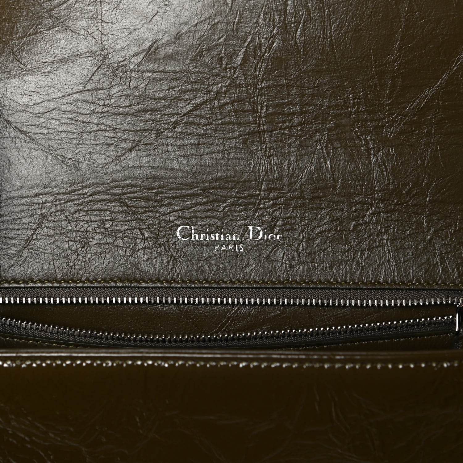 Christian Dior Patent Medium Diorama Flap Bag Green 6 of 12