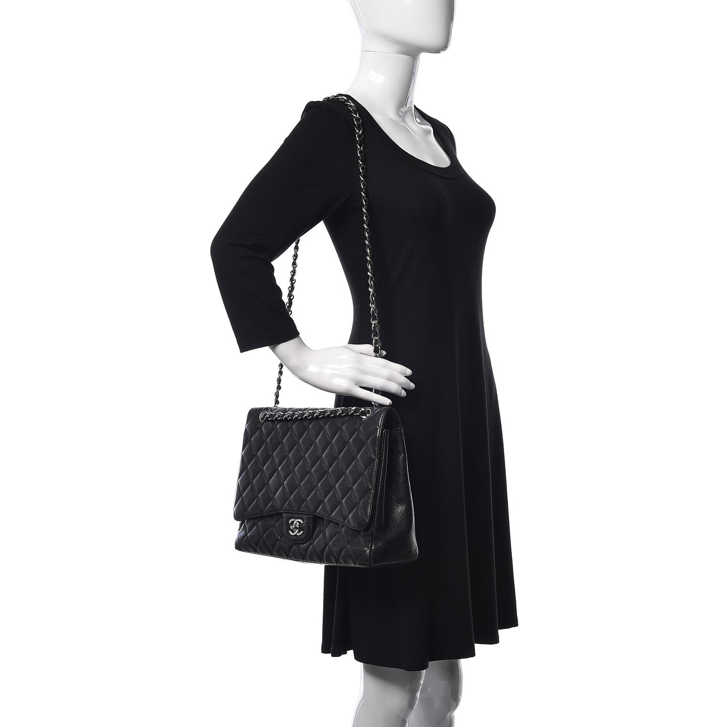 Caviar Quilted Maxi Single Flap Black