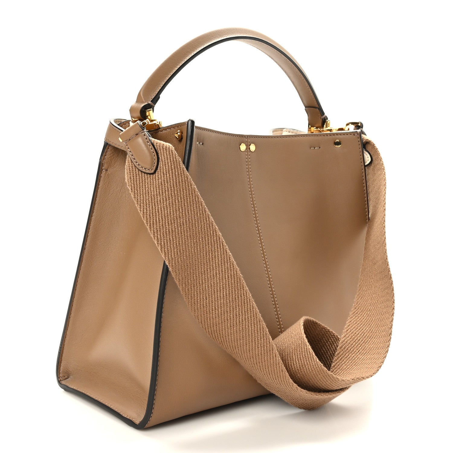 Fendi Vitello Seta Century Medium Peekaboo Mandorlo 3 of 8