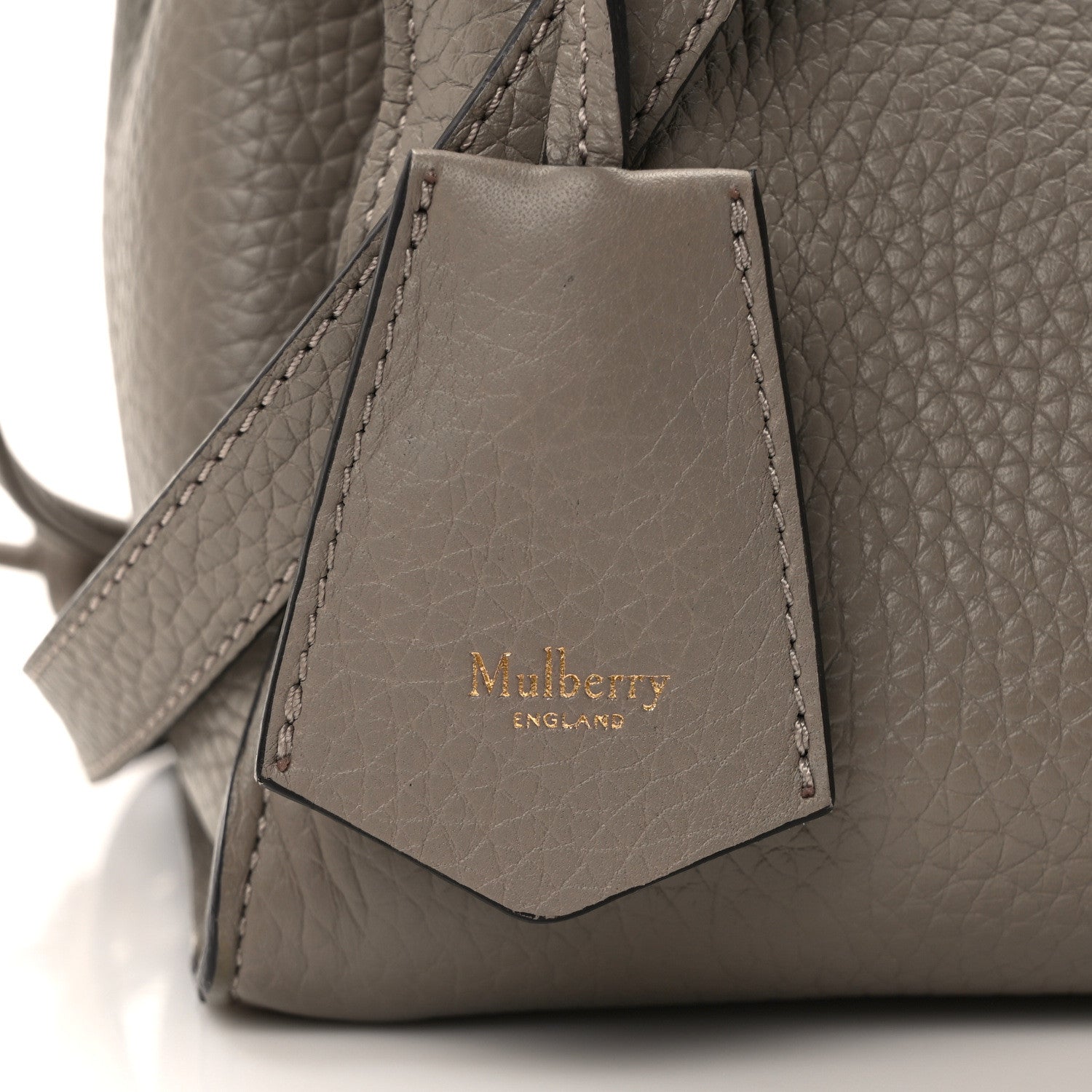 Mulberry Heavy Grain Small Iris Tote Powder Grey Dark Clay 7 of 15