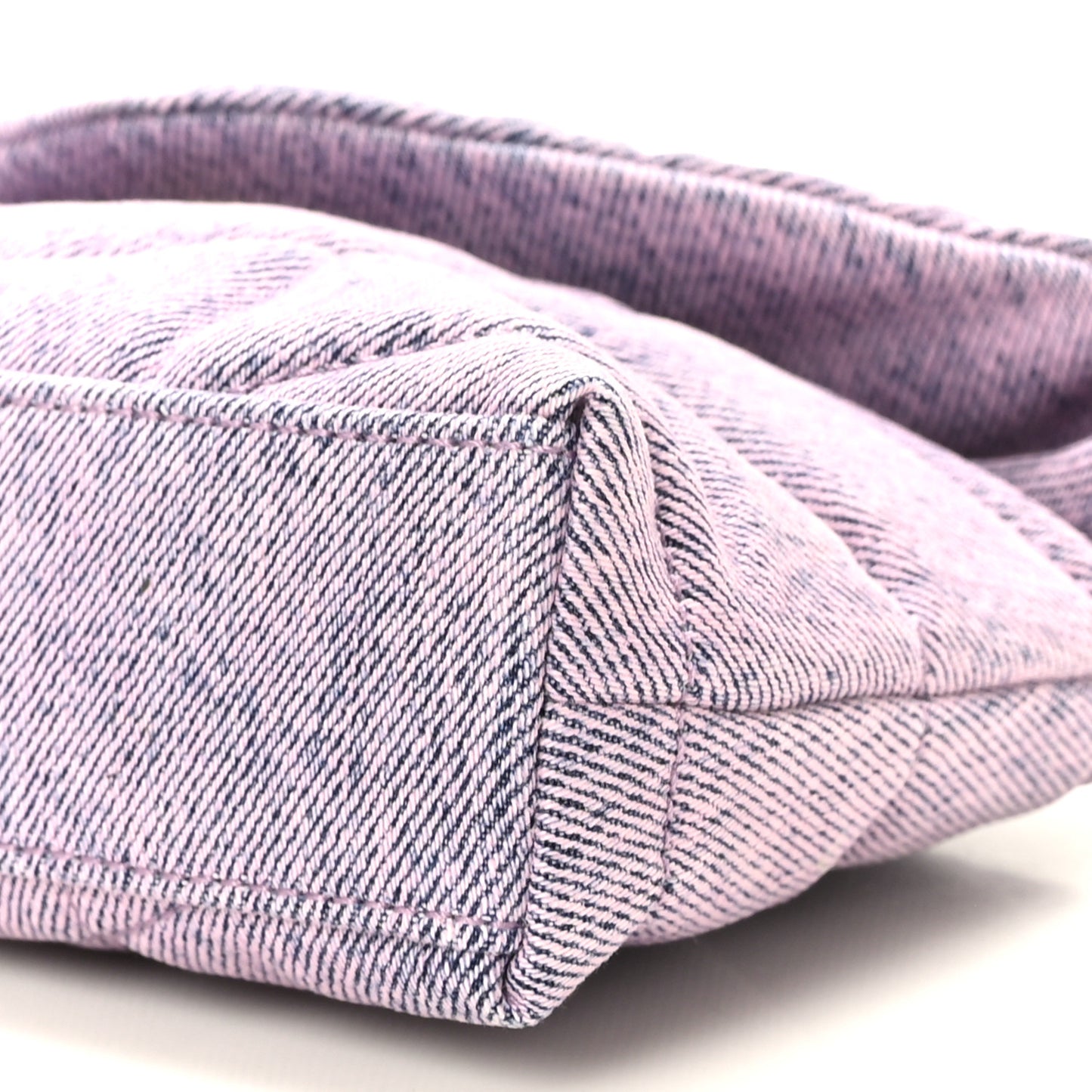Denim Quilted Loulou Puffer Monogram Pouch Clutch Bleached Lilac