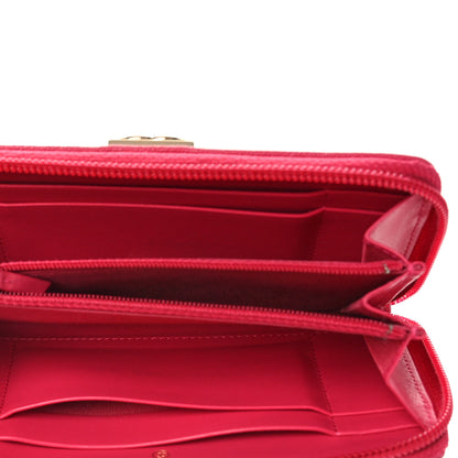 Chanel Caviar Quilted Small Boy Zip Around Wallet Fuchsia 5 of 10