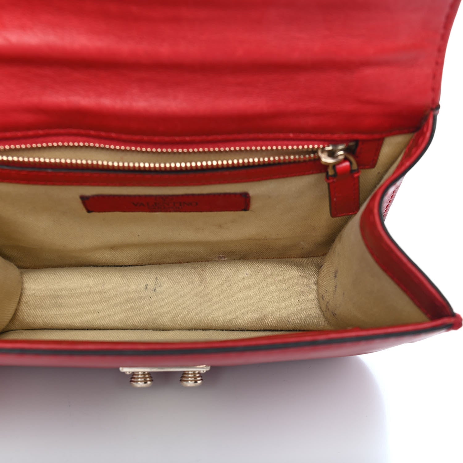 Valentino Garavani Vitello Small Glam Lock Rockstud Flap Red 5 of 10