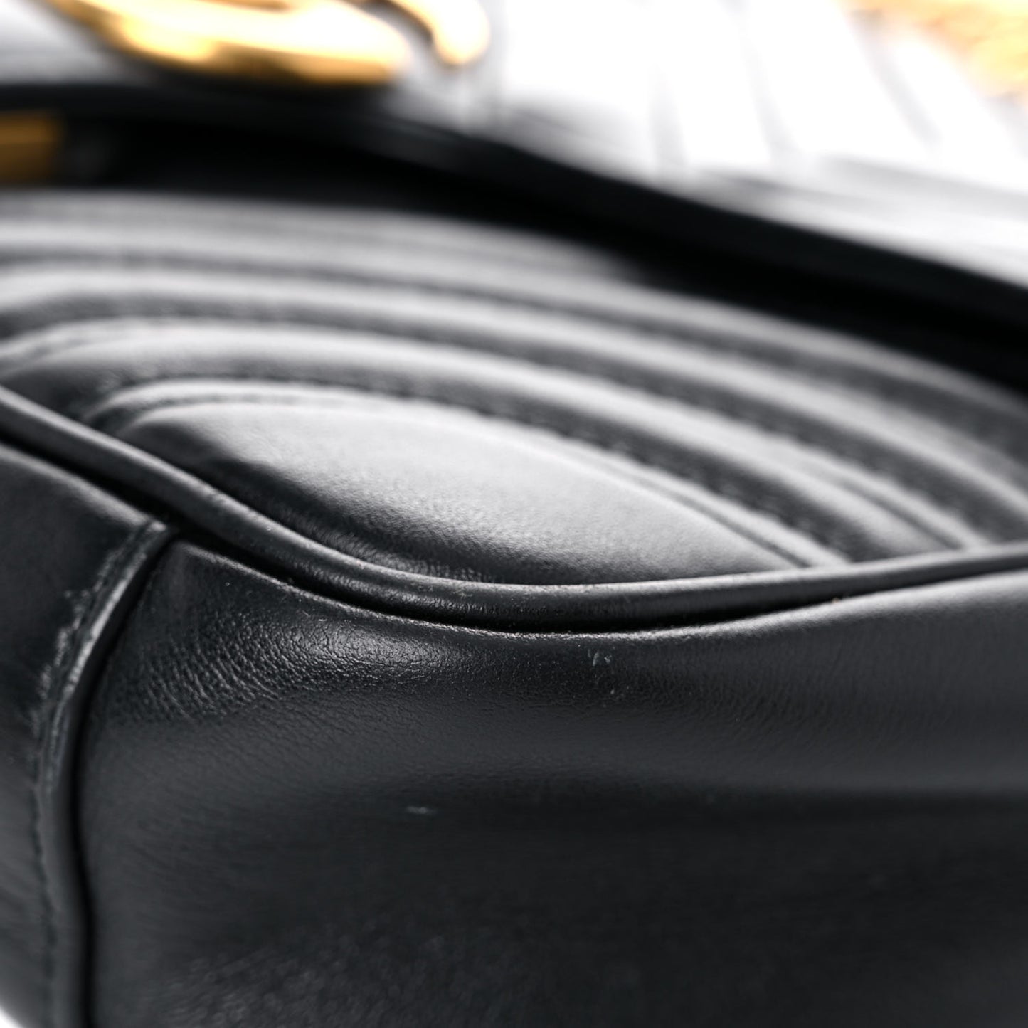 Calfskin Matelasse Small GG Marmont Shoulder Bag Black