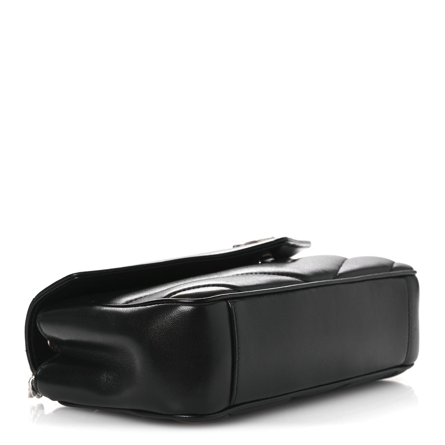 Lambskin Chevron Quilted Small Loulou Black