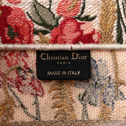 Christian Dior Canvas Embroidered Medium Hibiscus Book Tote Beige Multicolor 6 of 9