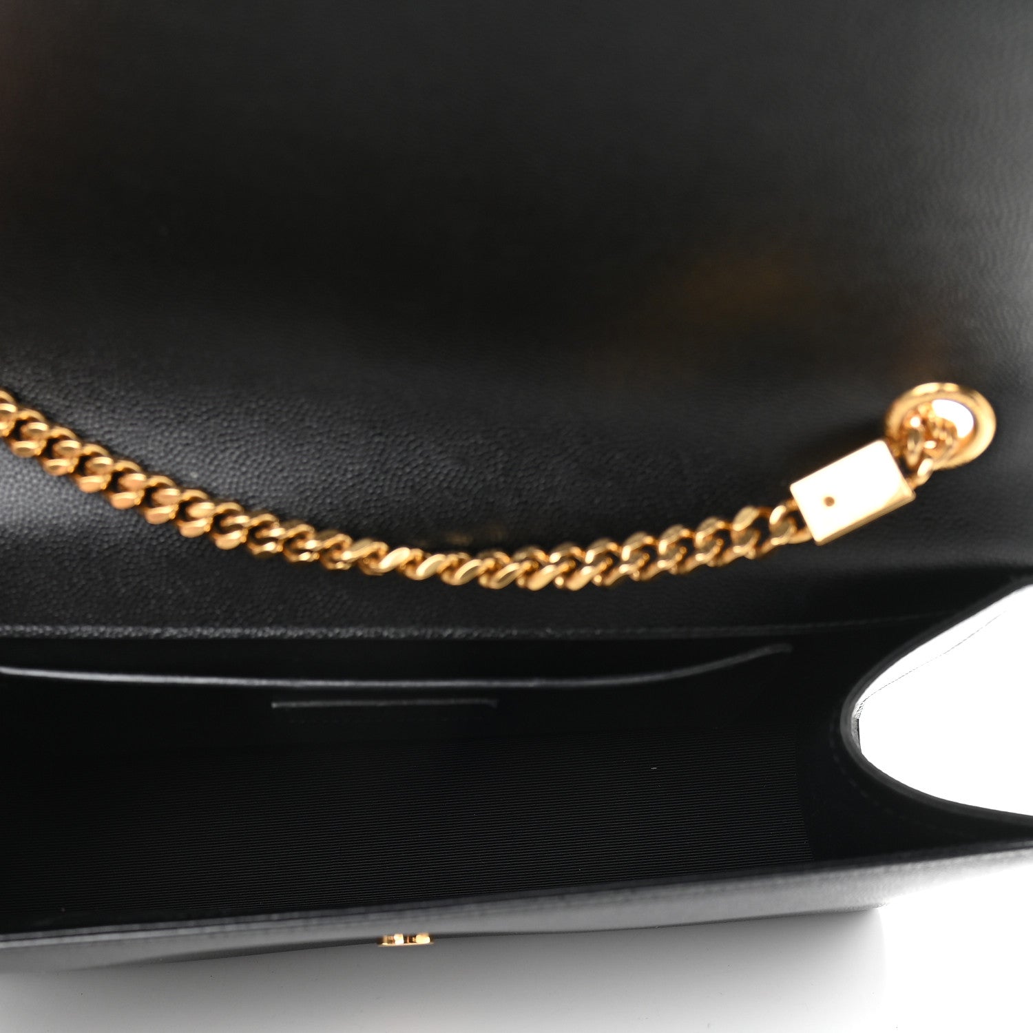 Saint Laurent Grain De Poudre Large Classic Monogram Kate Satchel Black 5 of 8