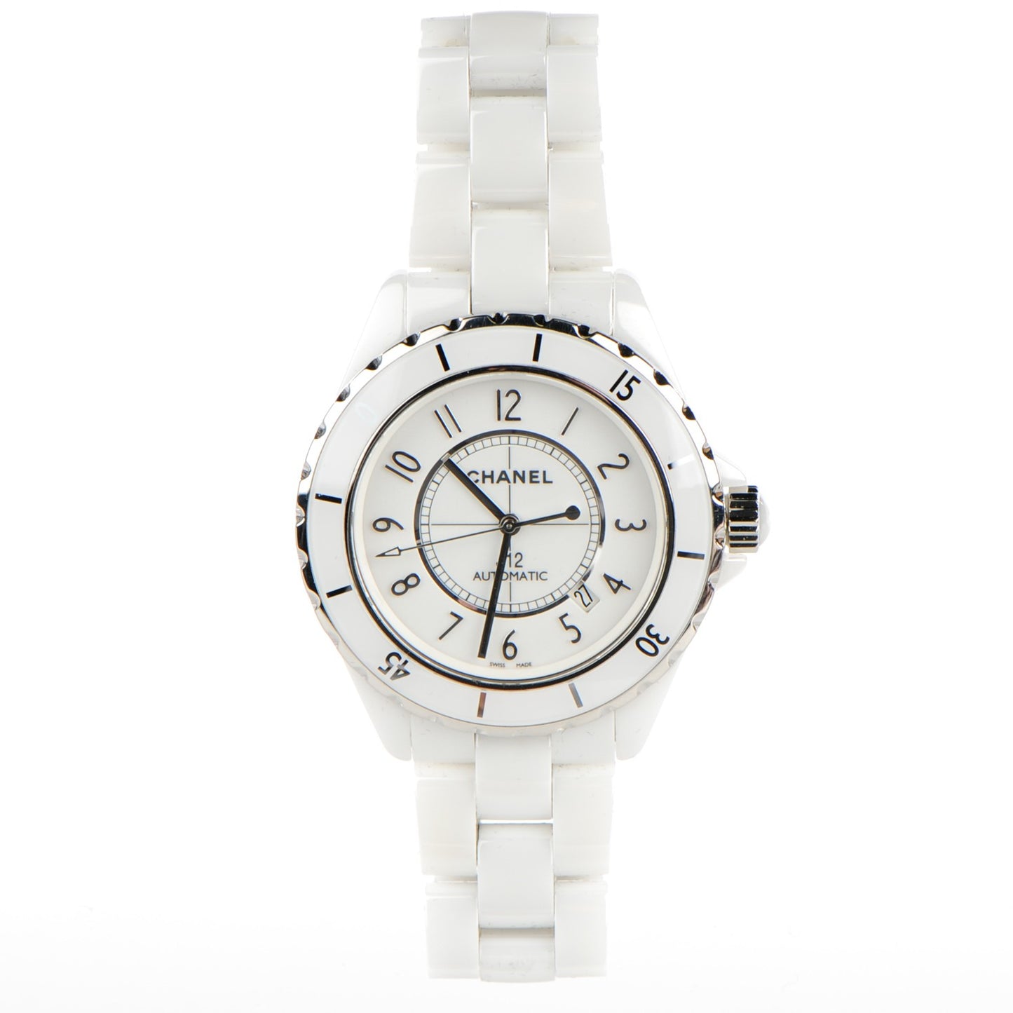 Stainless Steel Ceramic 42mm J12 Automatic Watch White