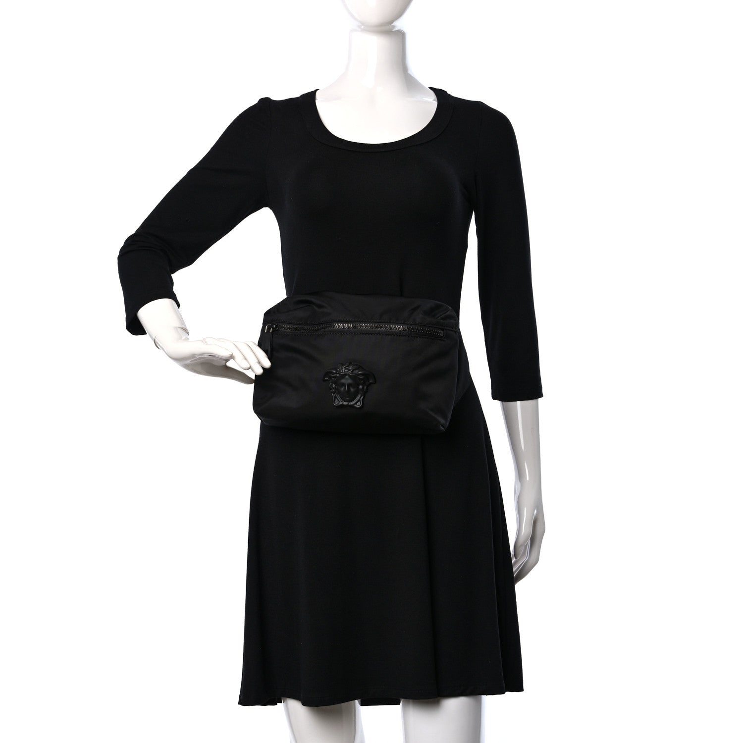 Versace Nylon Palazzo Medusa Belt Bag Black Ruthenium 2 of 9