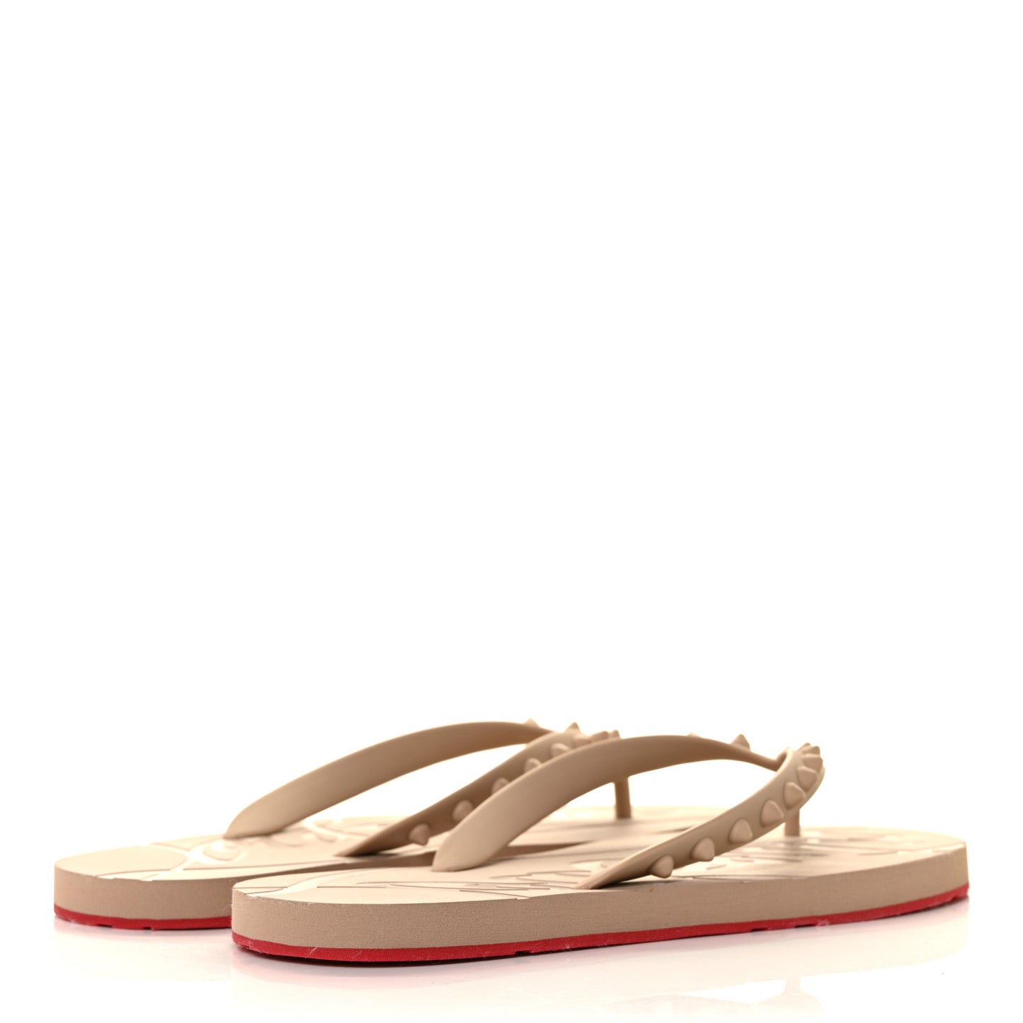 Rubber Spike Loubi Donna Flip Flop 40 Nude