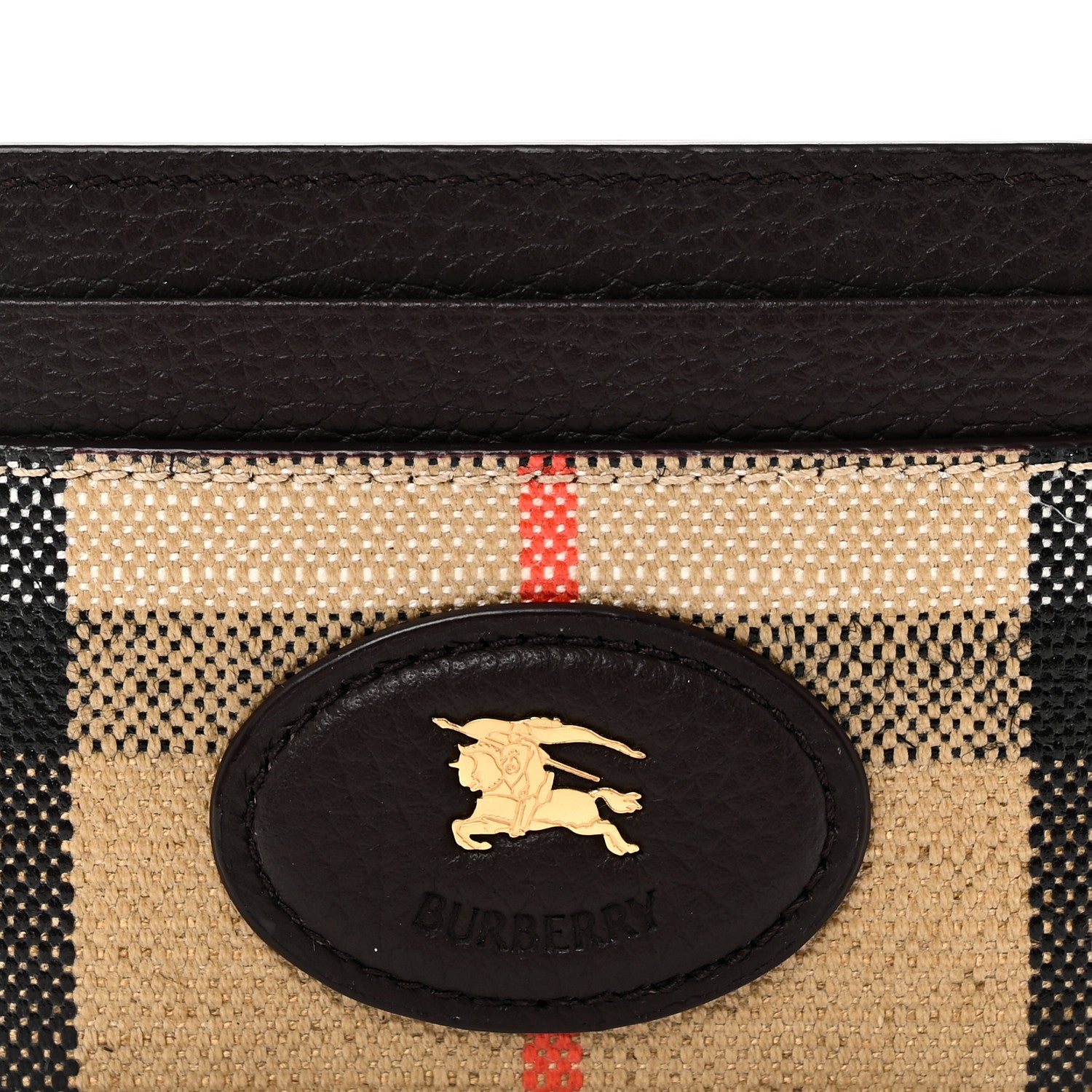 Burberry Grained Calfskin Jacquard Woven Vintage Check Highlands Card Case Sand 8 of 8