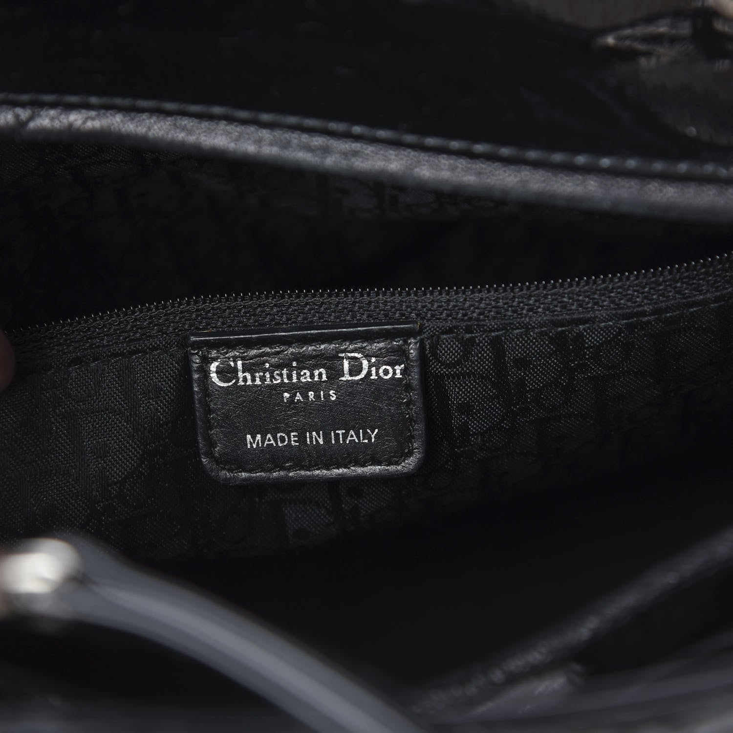 Christian Dior Patent Cannage Stitched Large Lady Dior Black 8 of 15
