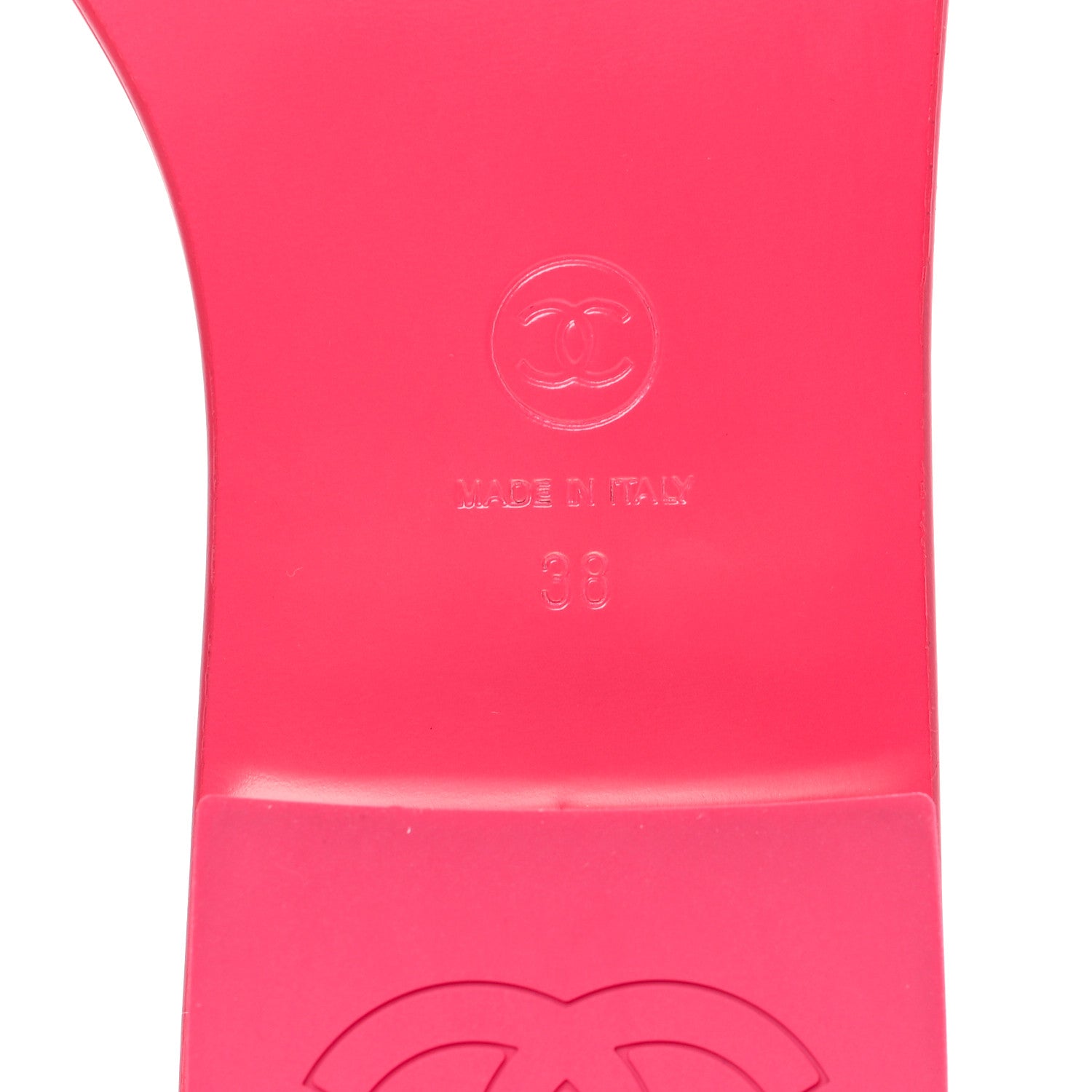 Chanel Patent Goatskin Quilted CC Sandals 38 Dark Pink 7 of 9