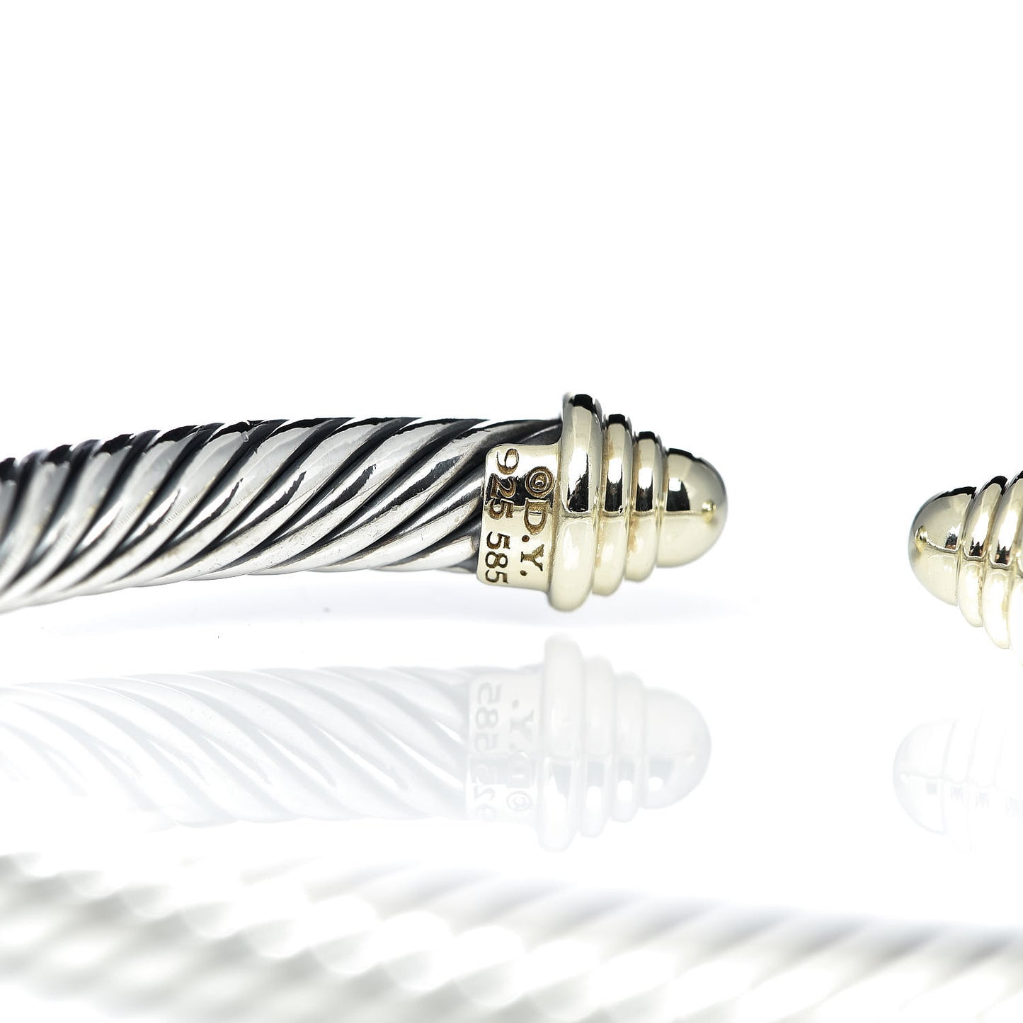 Sterling Silver 14K Yellow Gold 5mm Cable Classics Bracelet