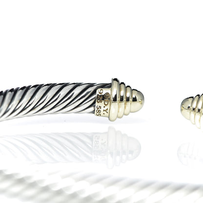 David Yurman Sterling Silver 14K Yellow Gold 5mm Cable Classics Bracelet 4 of 4