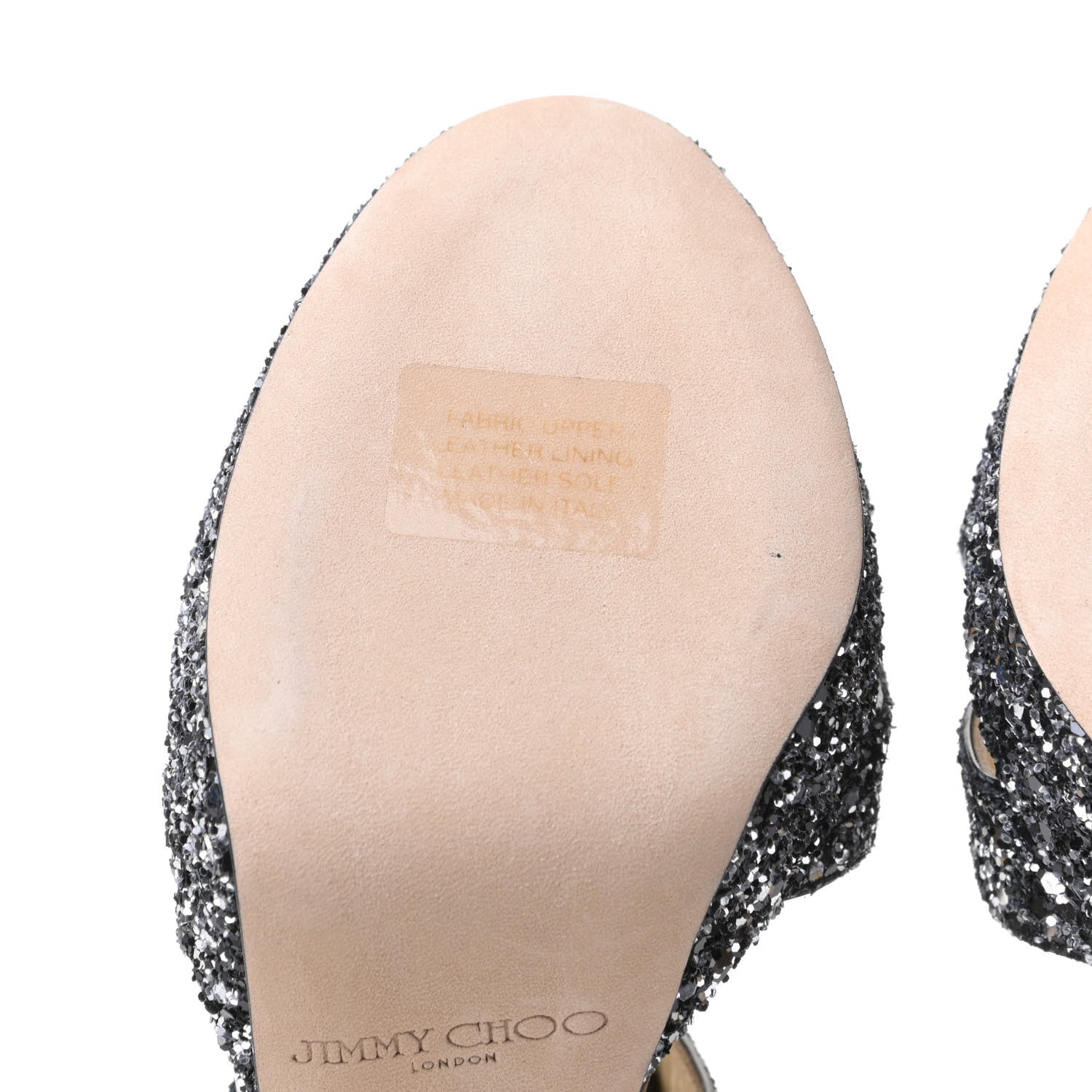 Jimmy Choo Coarse Glitter Fab Pumps 35.5 Silver 5 of 8