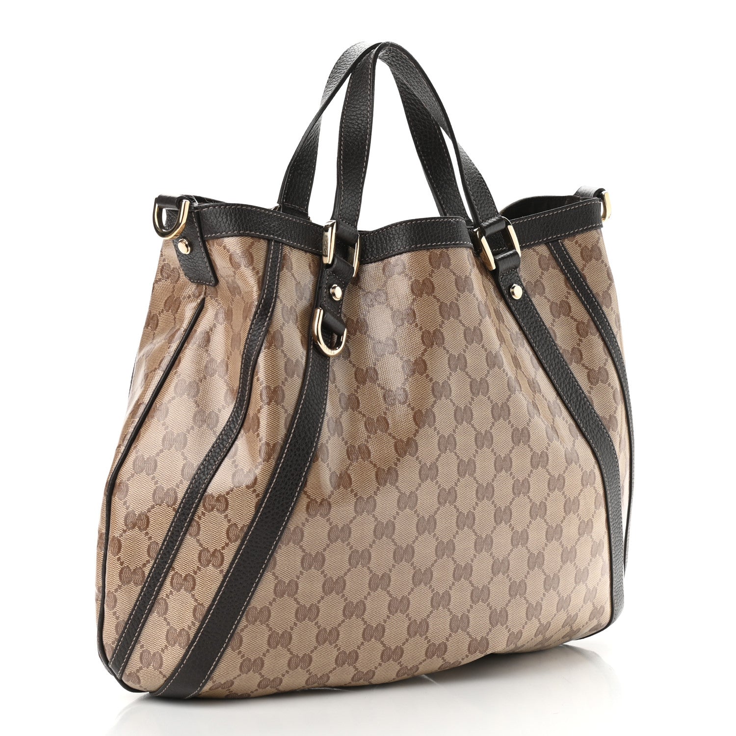 Gucci Crystal Monogram Medium Abbey Convertible Tote Dark Brown 3 of 14