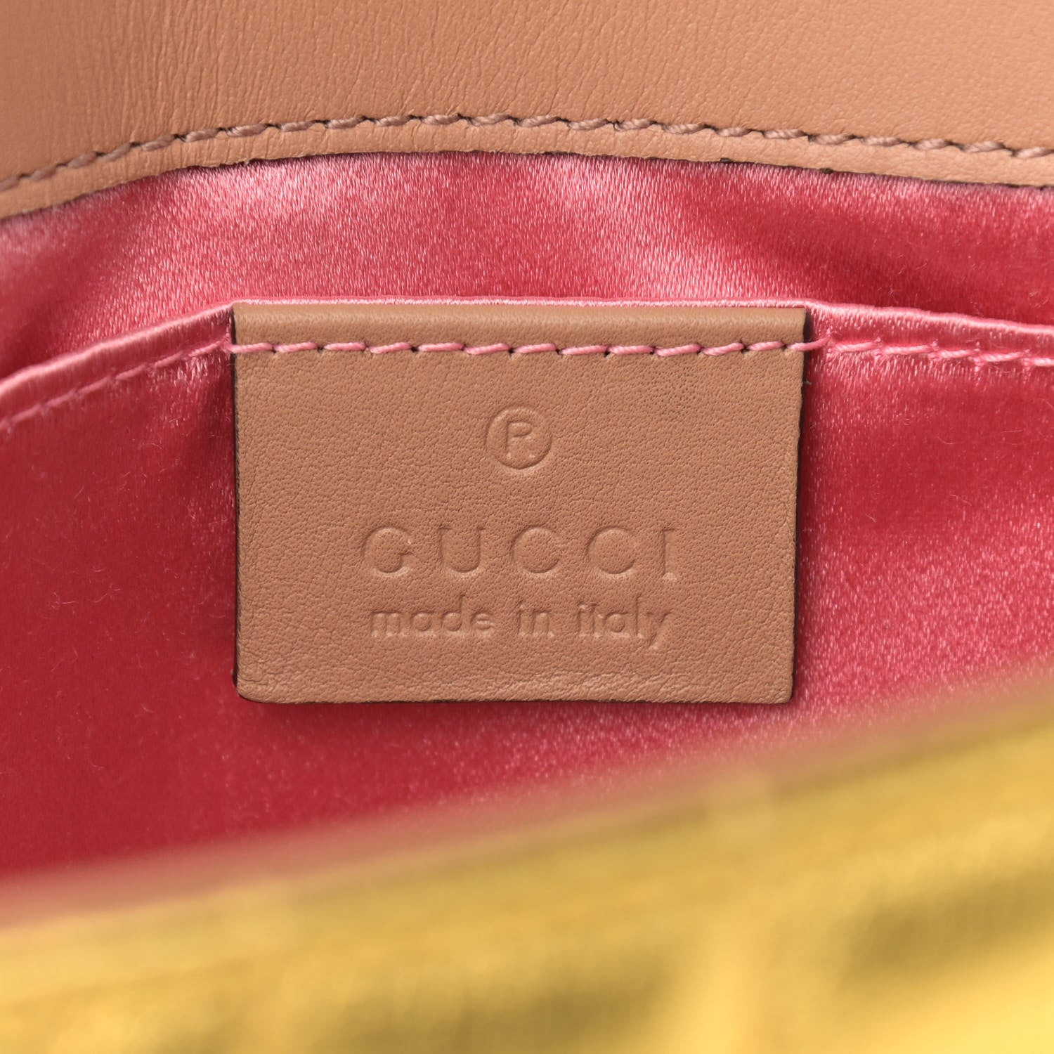 Gucci Metallic Calfskin Matelasse Studded Mini Pearly GG Marmont Shoulder Bag Gold 8 of 10