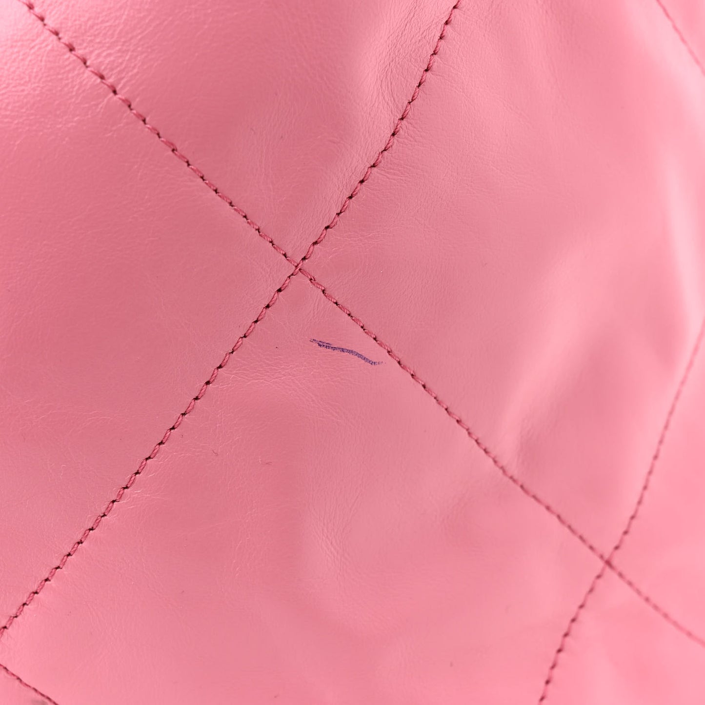 Shiny Calfskin Quilted Chanel 22 Drawstring Bag Pink