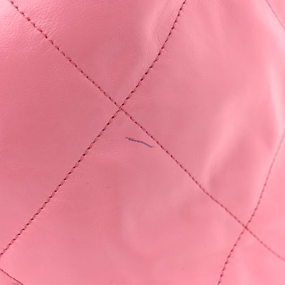 Chanel Shiny Calfskin Quilted Chanel 22 Drawstring Bag Pink 13 of 14