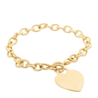 Tiffany 18K Yellow Gold Heart Tag Charm Bracelet 1 of 3