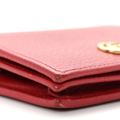 Gucci Pebbled Calfskin GG Marmont Card Case Hibiscus Red 8 of 8