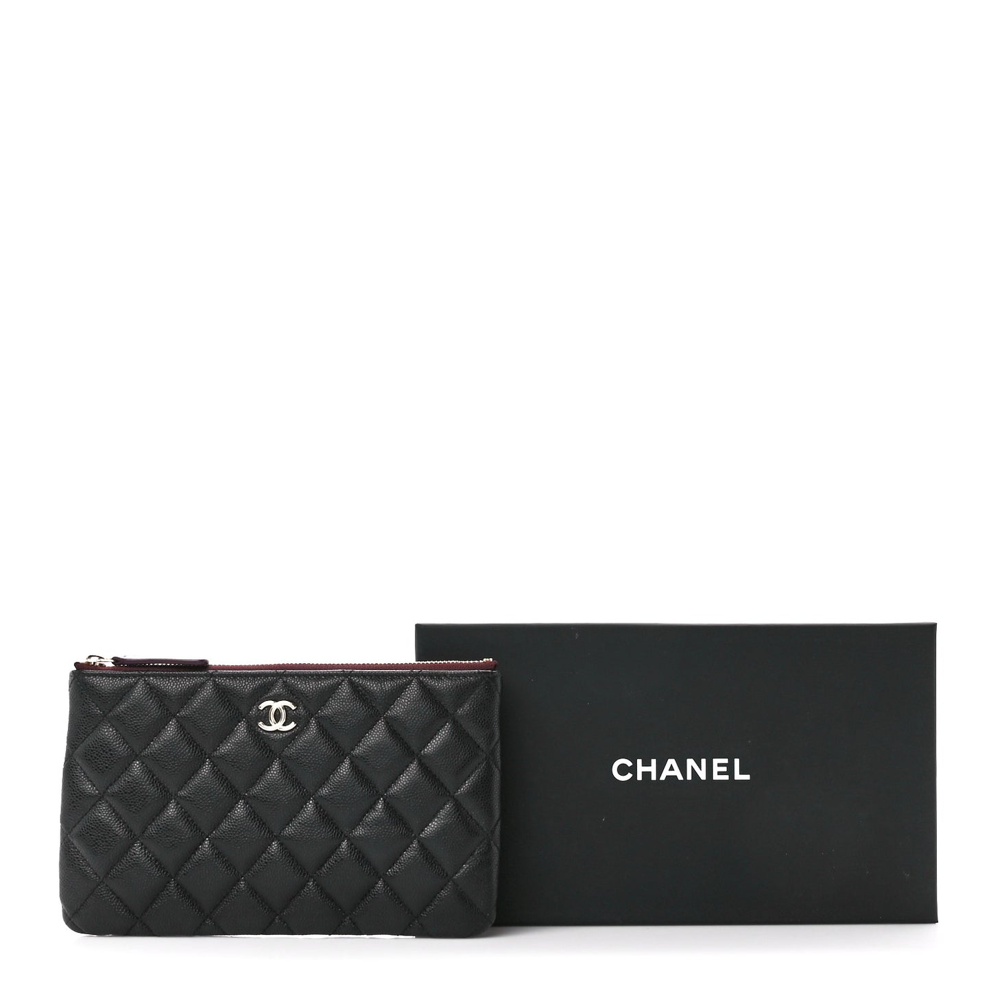 Caviar Quilted Cosmetic Case Black