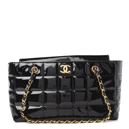 Chanel Patent Chocolate Bar CC Tote Black 1 of 10