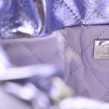 Chanel Metallic Calfskin Quilted Mini Chanel 22 Lilac 7 of 11