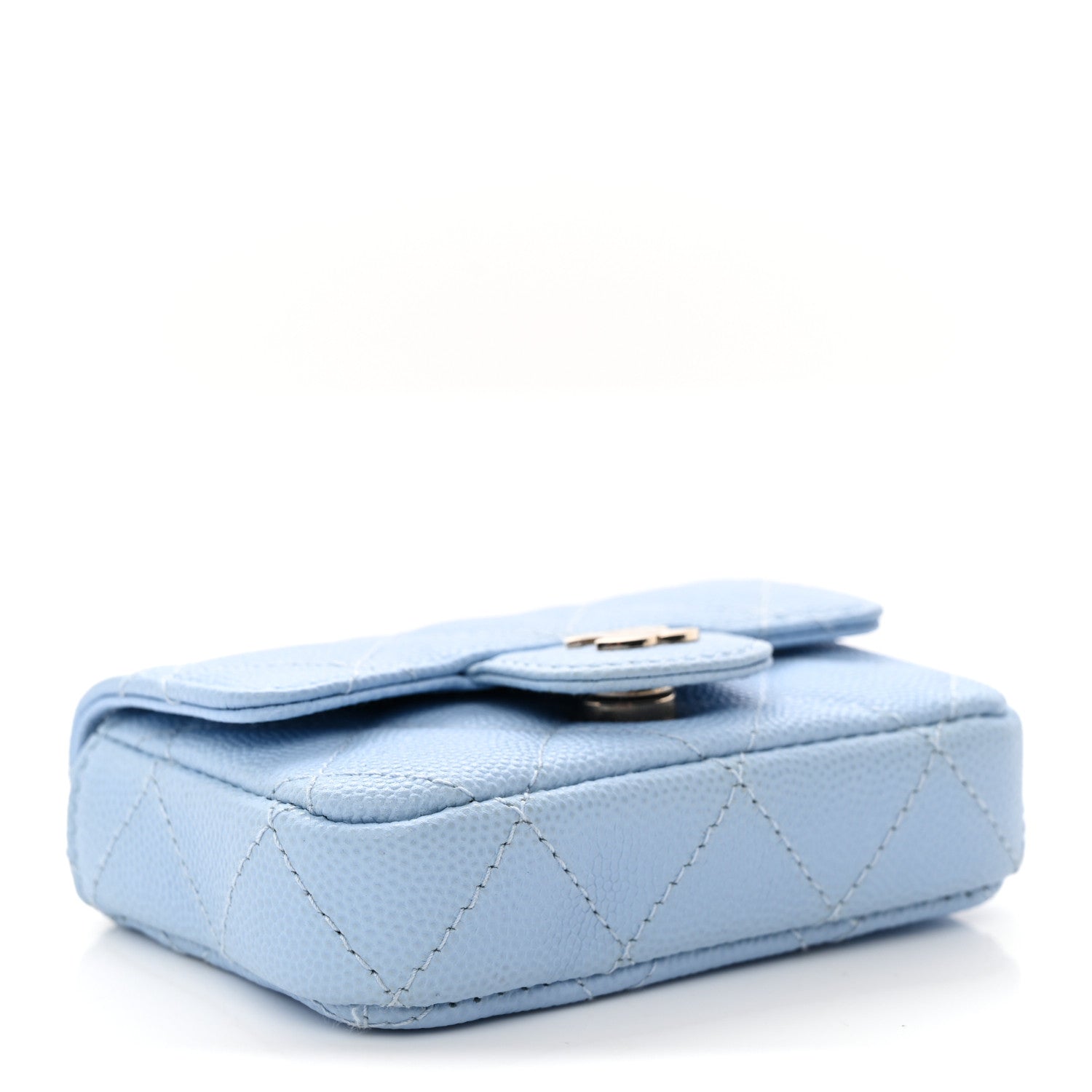 Chanel Caviar Quilted Mini Chain Belt Bag Light Blue 4 of 10