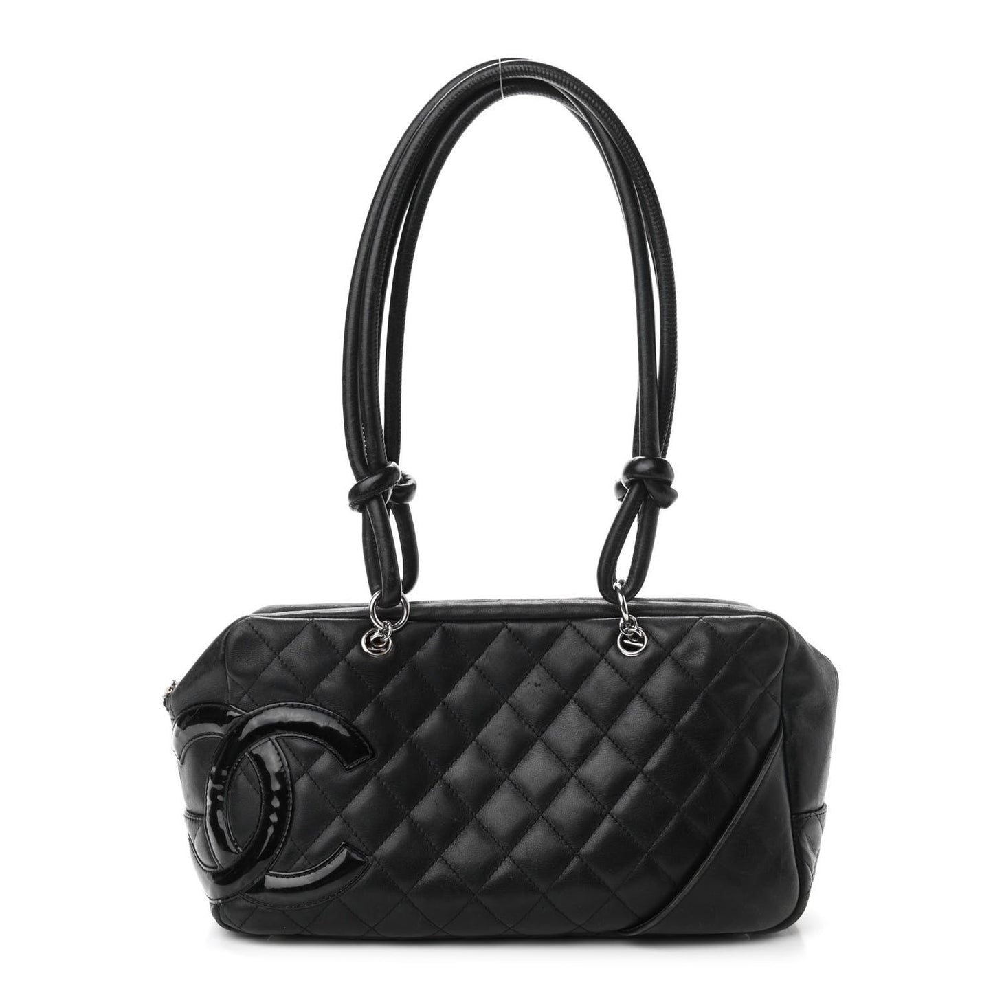 Calfskin Quilted Large Cambon Bowler Black