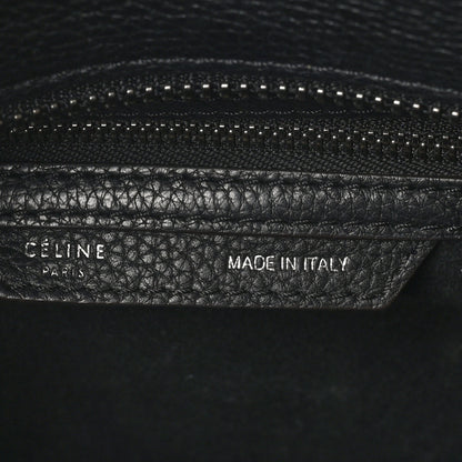 Celine Drummed Calfskin Micro Luggage Black 6 of 9