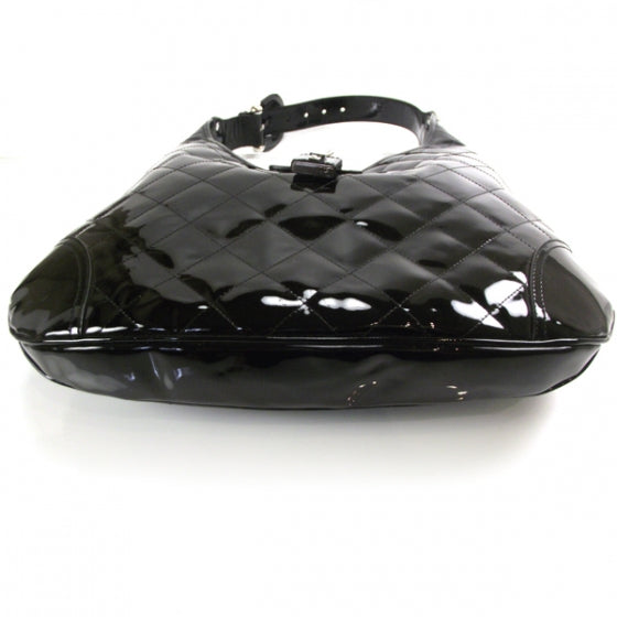 Patent Quilted Brook Hobo Black