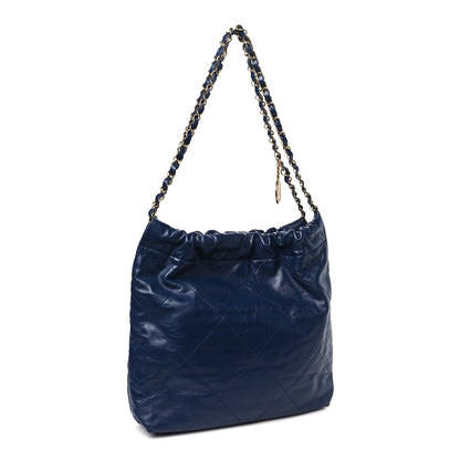 Chanel Shiny Calfskin Quilted Small Chanel 22 Navy 4 of 11