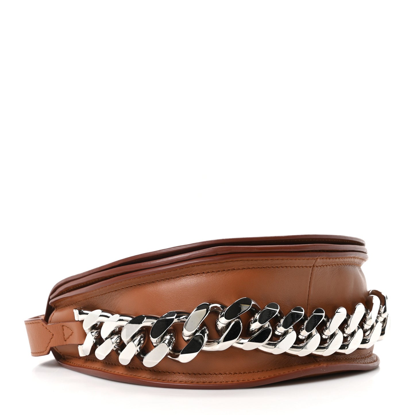 Calfskin Mini Infinity Saddle Bag Cognac