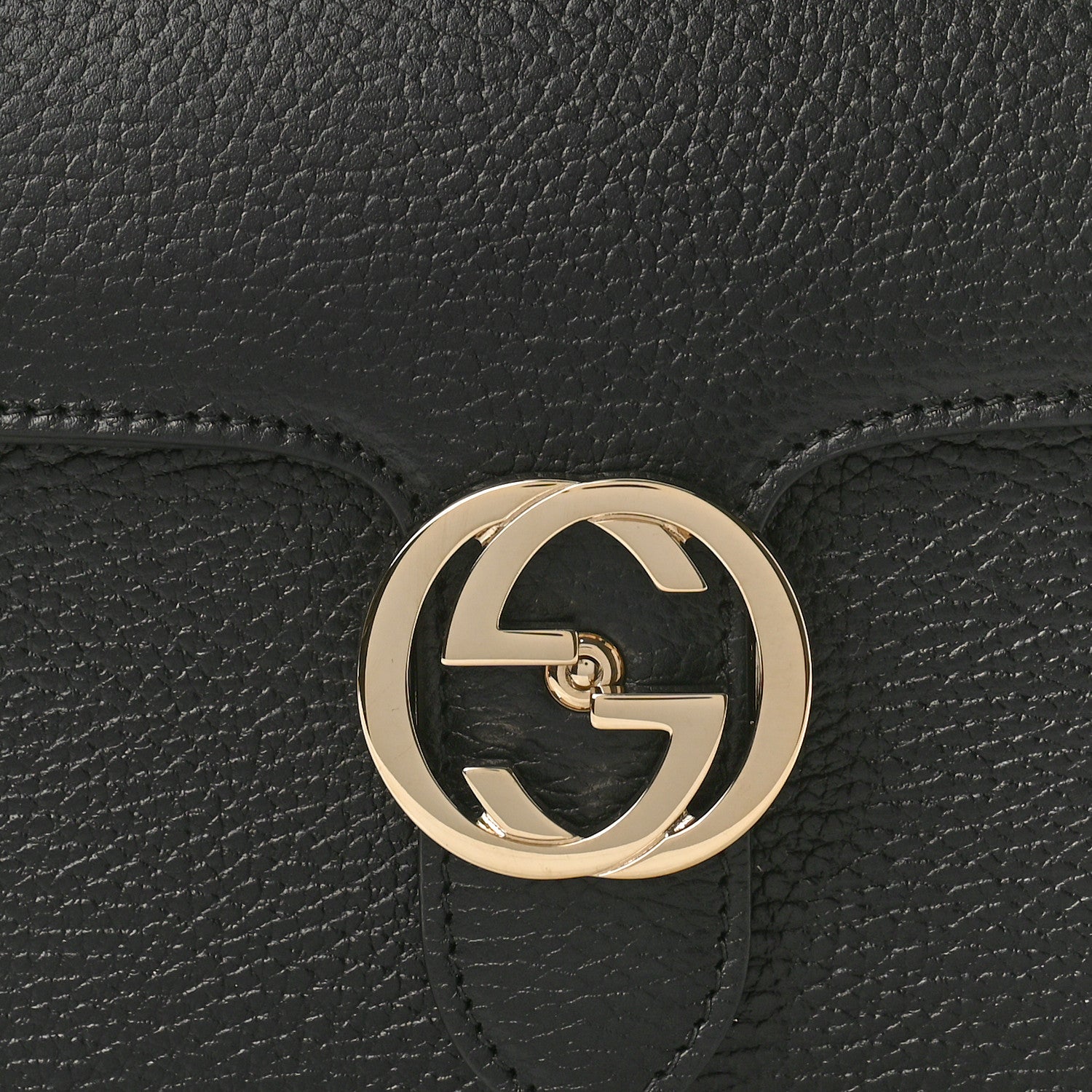 Gucci Dollar Calfskin Small Interlocking G Shoulder Bag Black 8 of 10