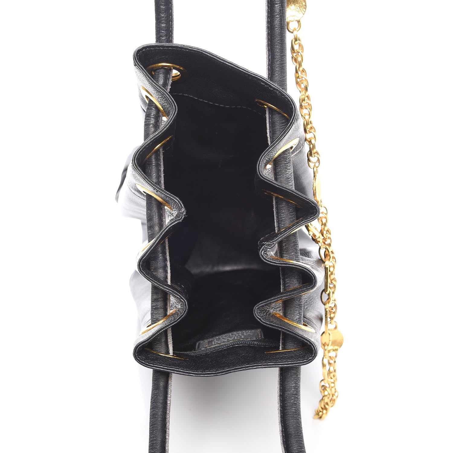 Versace Calfskin Drawstring Bag Black 5 of 13