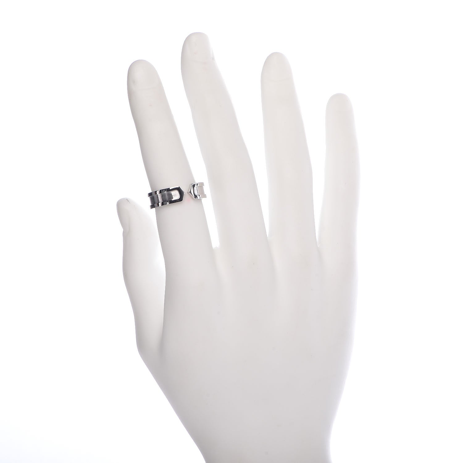 Cartier 18K White Gold 6.5mm C De Ring 60 9.25 2 of 5