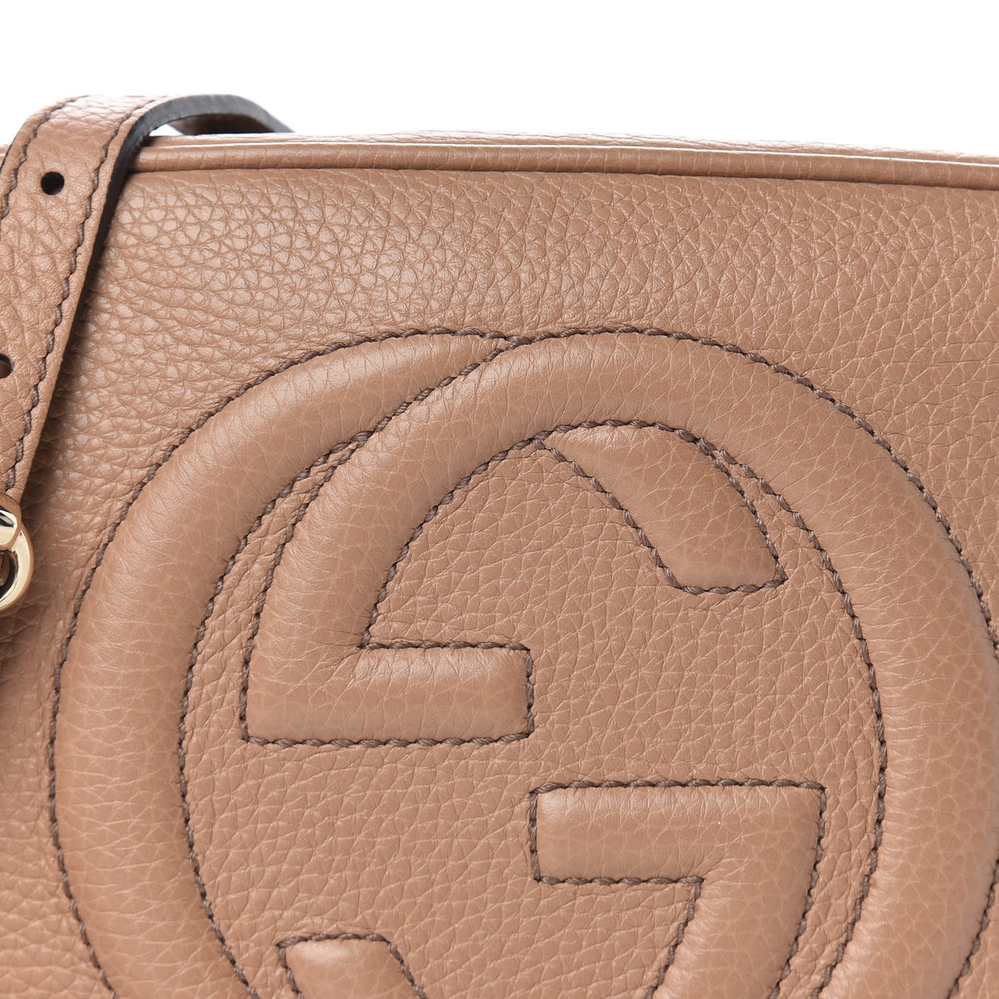Pebbled Calfskin Small Soho Disco Bag Camelia