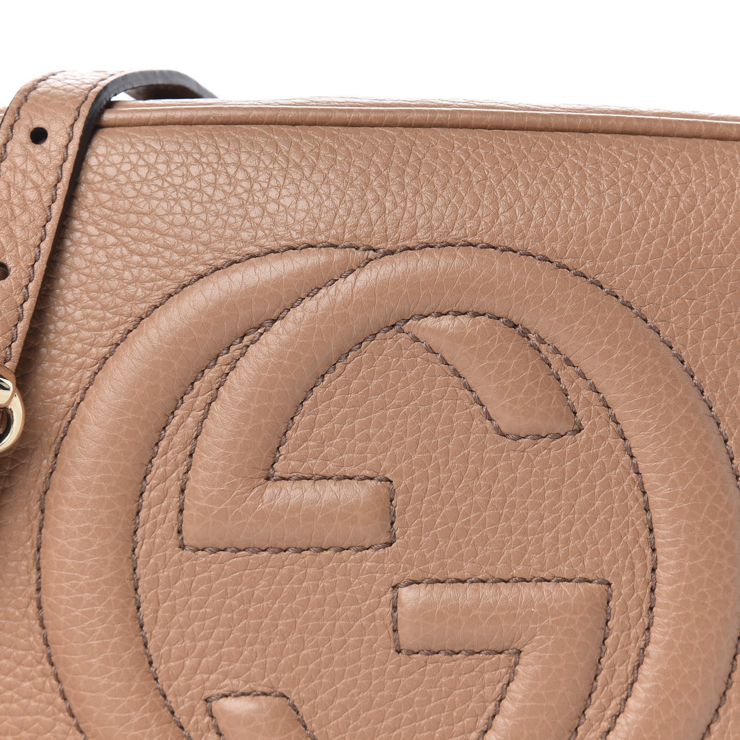 Gucci Pebbled Calfskin Small Soho Disco Bag Camelia 9 of 10