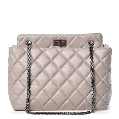 Chanel Aged Calfskin Quilted Reissue 2.55 Tote Light Grey 1 of 16