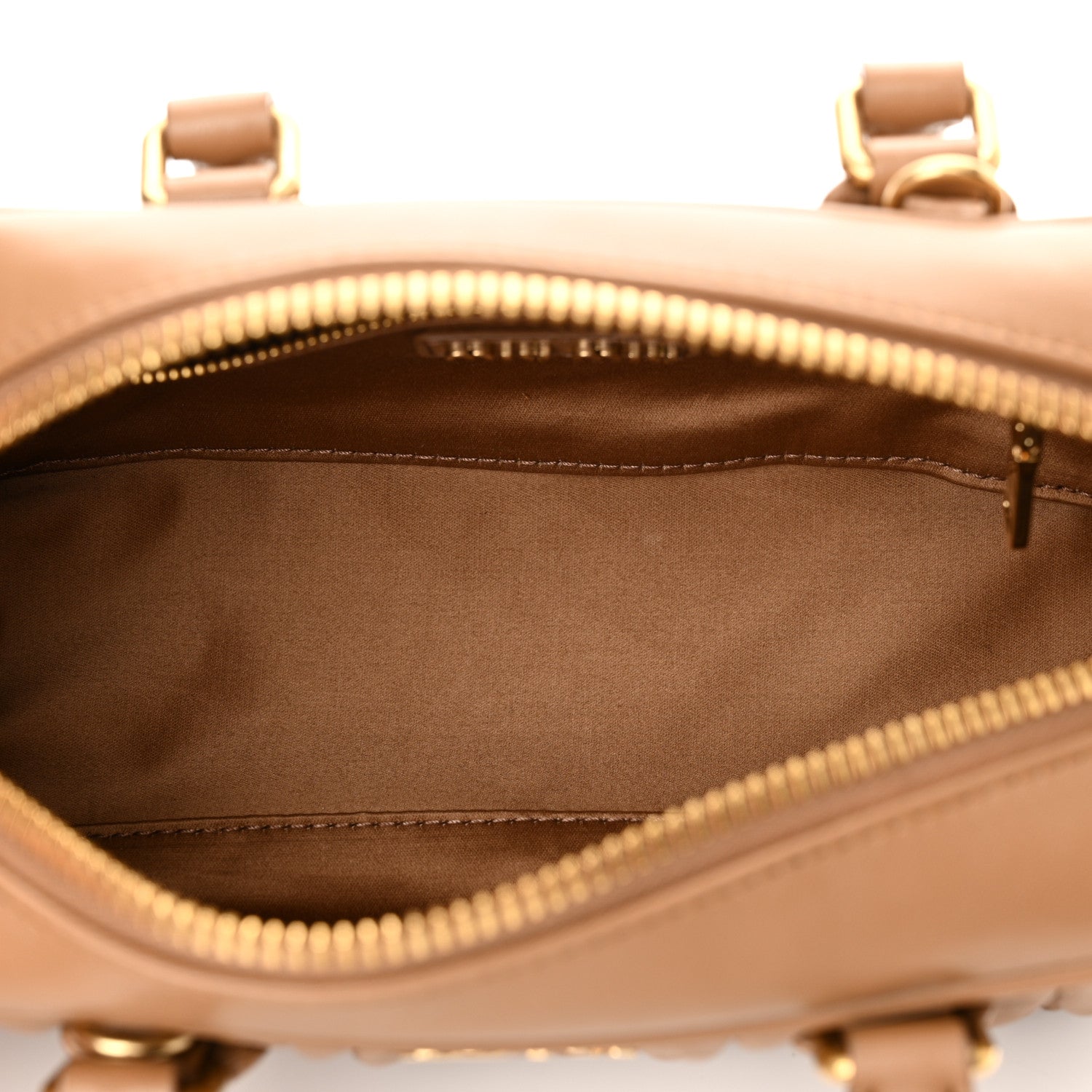 Miu Miu Nappa Matelasse Regular Arcadie Top Handle Bag Caramel