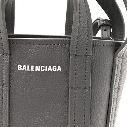 Balenciaga Grained Calfskin Mini 2.0 Everyday North South Shoulder Tote Bag Mink Grey 8 of 10